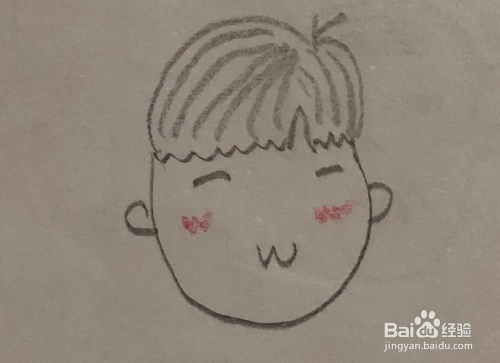 简笔画~西瓜头小孩子头像的画法