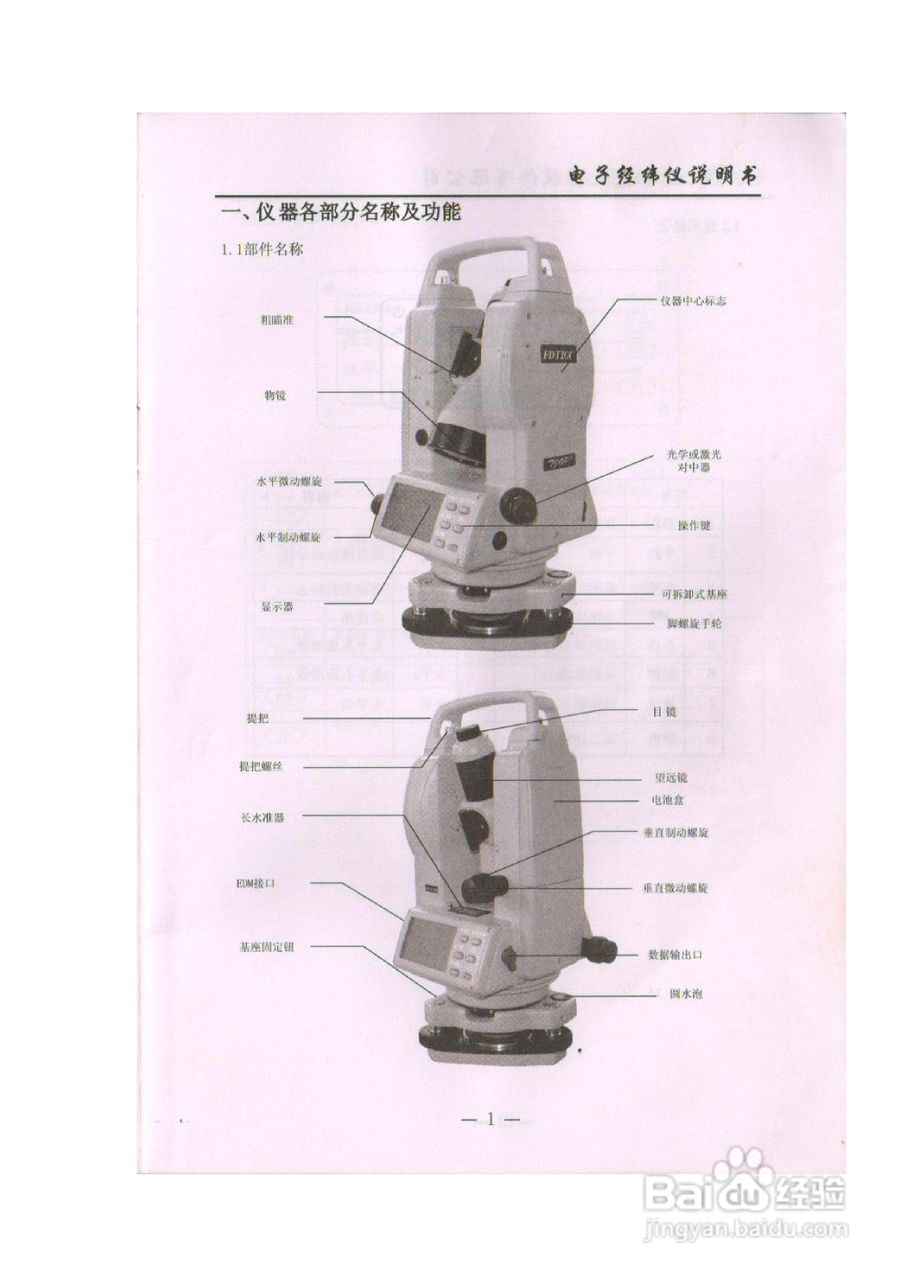 fdt2gc电子经纬仪说明书:[1]