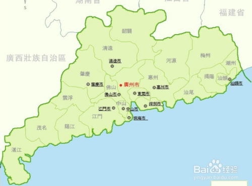 当然我这里是一整个画出广东省全部地图,如果要细化到广东省每一个地