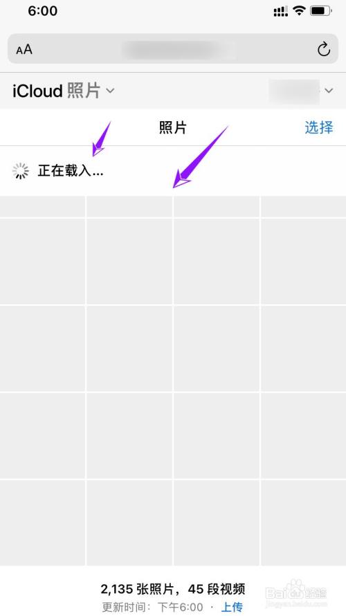 进入icloud照片页面后, 如果照片太多的话需要等待几秒钟系统加载.