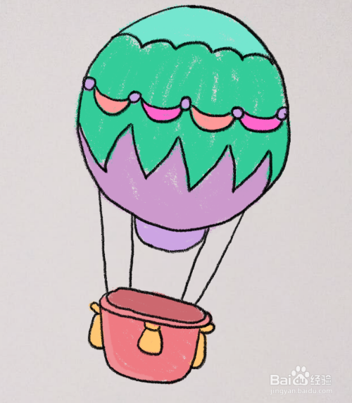 热气球图片简笔画彩色