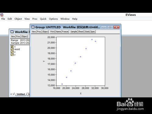 eviews如何得到散点图