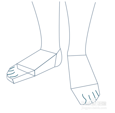 第3步 - 为脚踝和腿画线接下来,我们将画几条线以指示脚踝的背部和