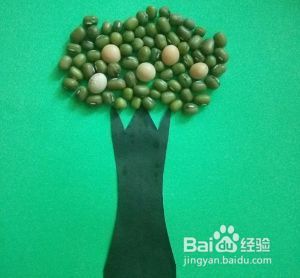 绿豆红豆做手工贴画