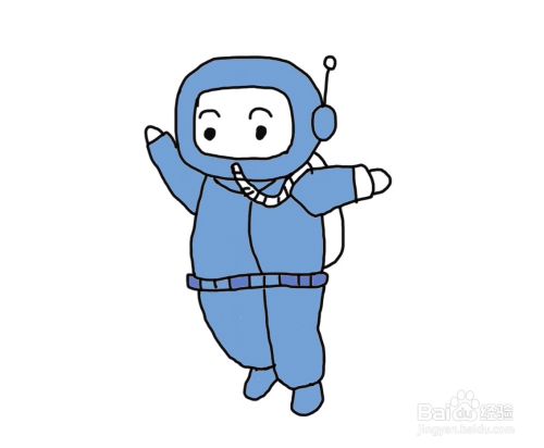 怎么画彩色简笔画卡通人物宇航员?