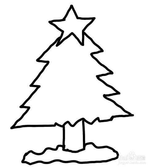 怎么画彩色简笔画圣诞树