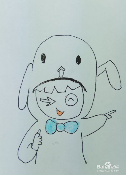 怎样画简笔画"穿着演出服的小女孩"?
