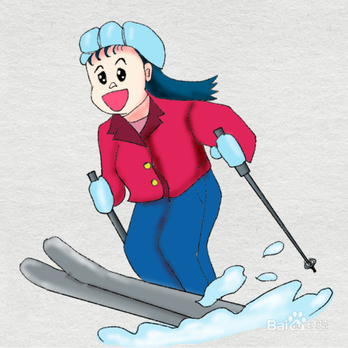 简笔画--冬奥会项目之自由滑雪的简笔画法