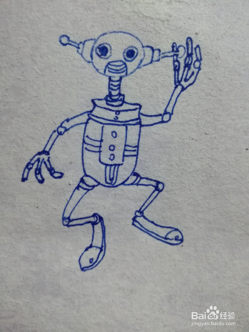 怎么画正在跳舞的机器人简笔画