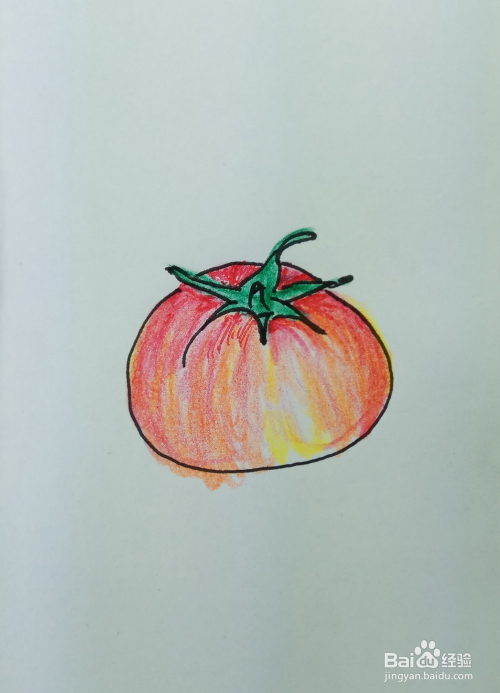 怎样画简笔画"一只熟透了的西红柿?