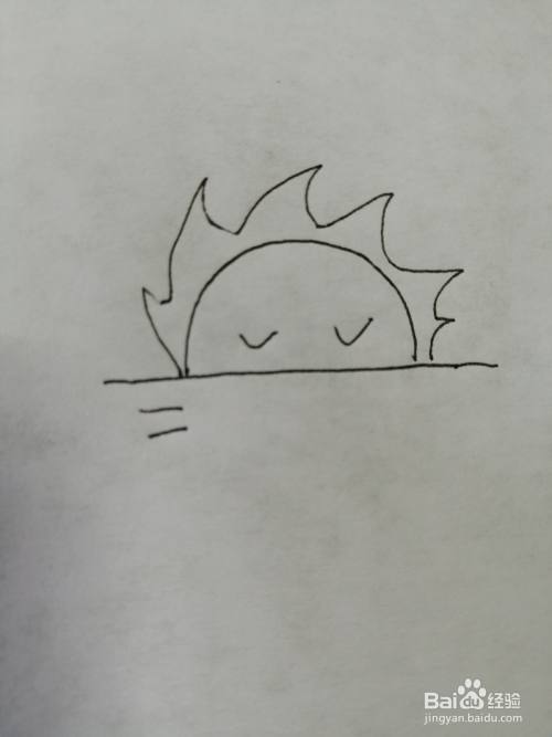 简笔画落日怎么画