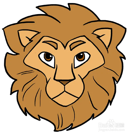 怎么画威猛的狮子头像?