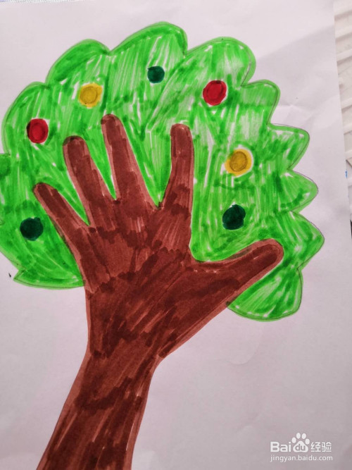 幼儿园简笔画大树的画法