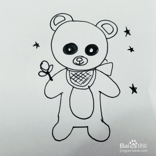 如何来画一只卡通版本的大熊猫简笔画呢?