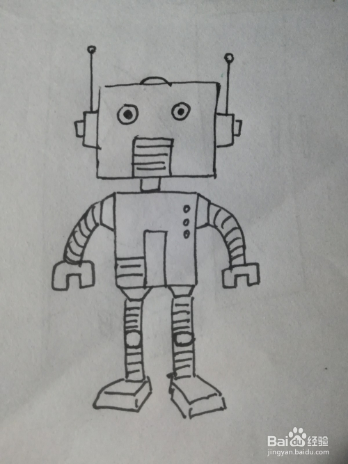怎么画简单机器人简笔画