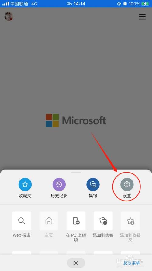 在"edge"主界面中,点击下方功能区中的"设置"图标.