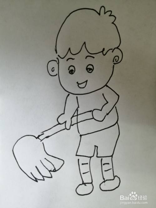 今天,小编和小朋友们一起来分享拖地的小男孩的画法,一起来学习吧.