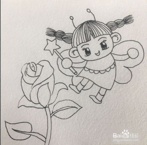 简笔画蝴蝶仙子怎么画?