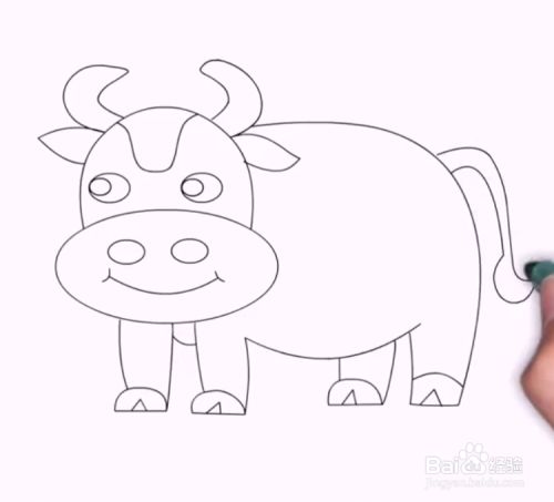 手工/爱好 > 书画/音乐 5 再画出牛的尾巴,如下图所示.