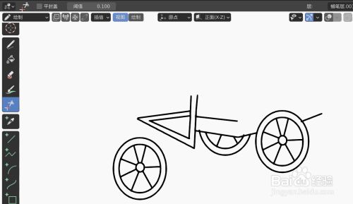 9快速设计三轮车2d简图模型