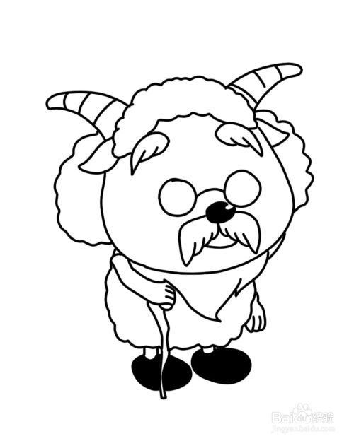 卡通人物简笔画:喜羊羊之村长