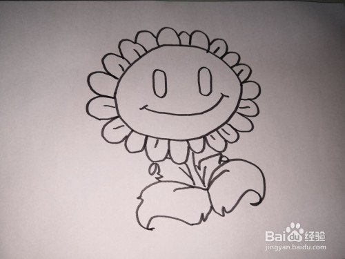 植物大战僵尸中向日葵简笔画法