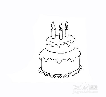 手绘水彩画之生日蛋糕的画法