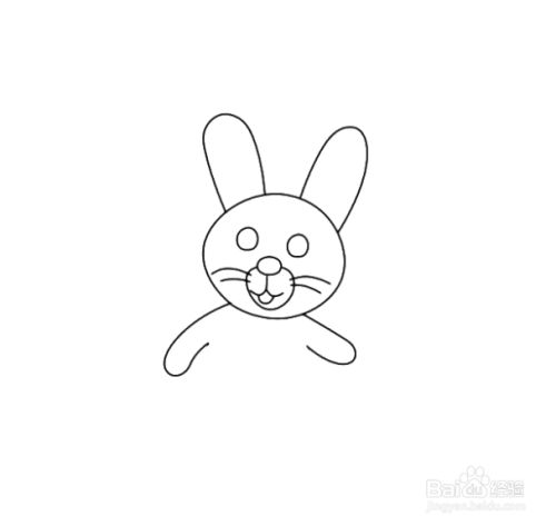 如何手工画高兴的兔子简笔画?