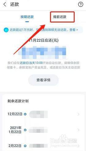 支付宝借呗如何提前还款