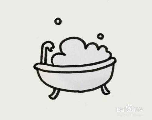 简笔画如何画一个大浴缸?