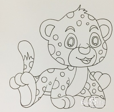 简笔画系列-怎么画豹子简笔画的步骤