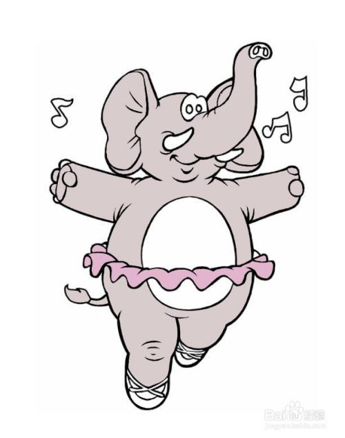 跳舞的大象简笔画