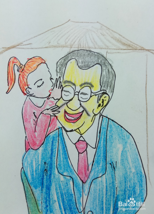 怎样画简笔画"告诉爸爸一个小秘密"?