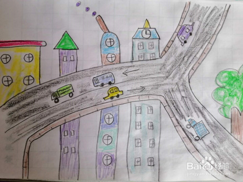 儿童城市立交桥简笔画