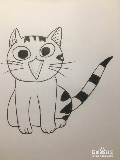 教你画两只可爱的萌萌哒的小猫咪 猫简笔画
