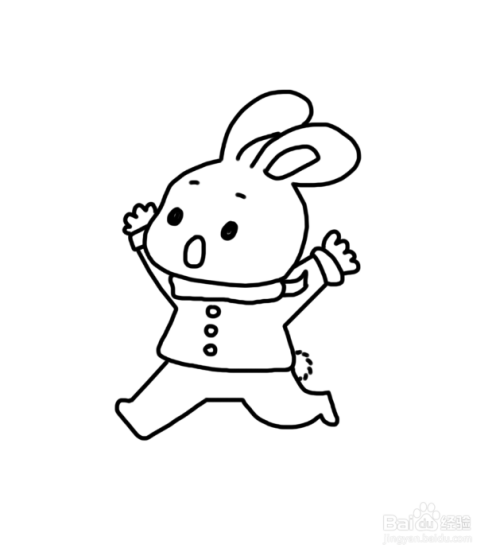 卡通简笔画:一只奔跑的兔子