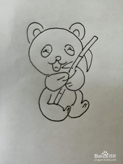 吃竹子的小熊猫怎么画