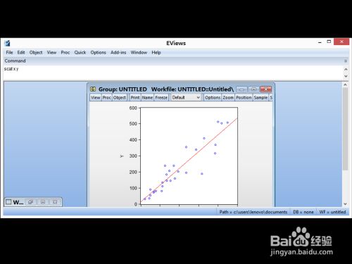 eviews如何做带回归线的散点图