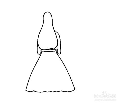 长发女生背影怎么画