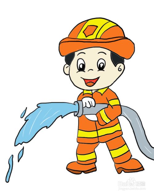 今天来画一名消防员战士.