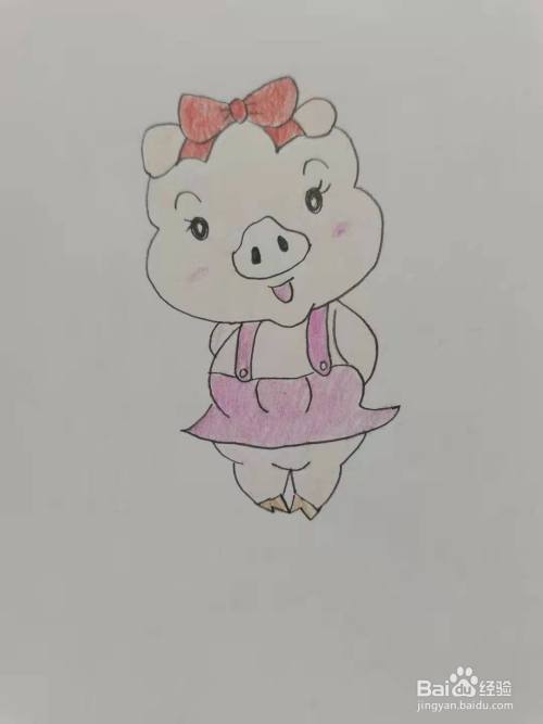 最后,涂上漂亮的颜色,小猪简笔画,你学会了吗?