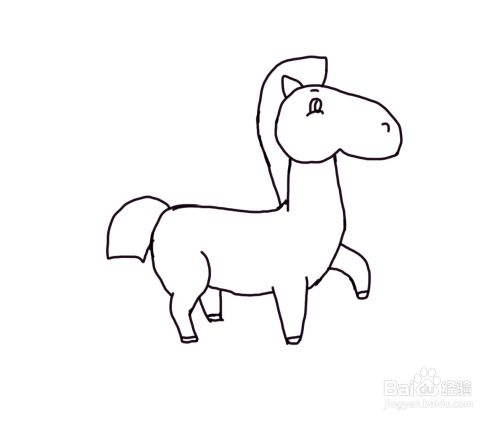 怎么画儿童彩色简笔画卡通动物小马?