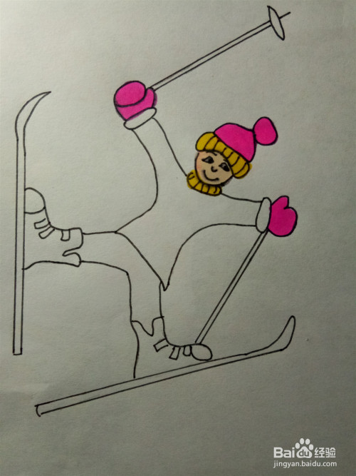 > 书画/音乐    7 总结: 1用铅笔在画纸上勾画出小孩子滑雪的场景