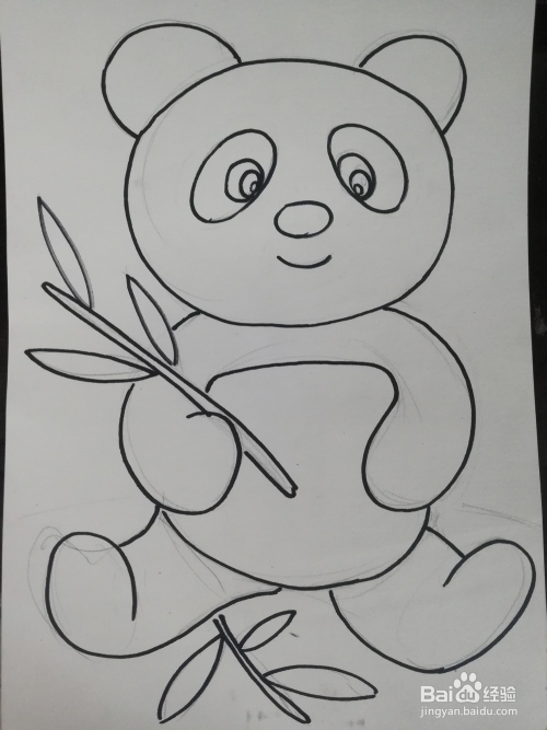 怎么用油画棒画熊猫宝宝