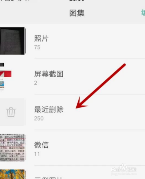 我们可以利用相册自带的功能进行找回照片 3 然后,根据删除虚拟磁盘