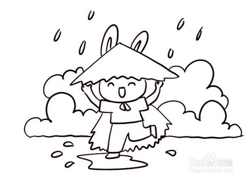 画出小雨滴,谷雨正是下雨的季节.