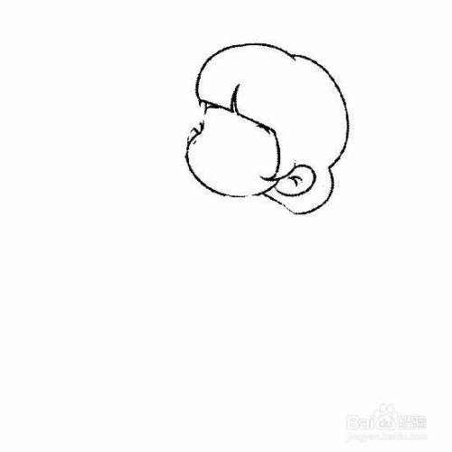 思考问题的小女孩的画法