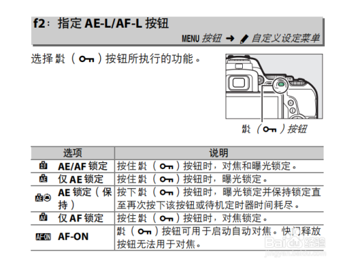 尼康d3500 ae-l/af-l按键怎么用?