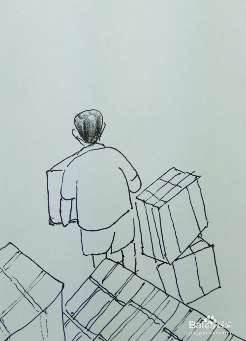 怎样画简笔画"辛苦搬箱的工人"?