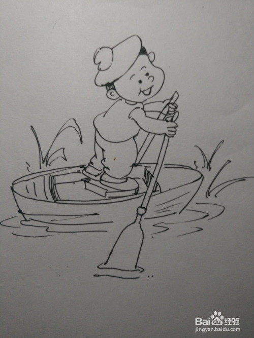 如何画划船的小朋友简笔画